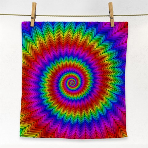 Psychedelic Rainbow Spiral Face Towel from ArtsNow.com Front