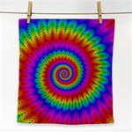 Psychedelic Rainbow Spiral Face Towel