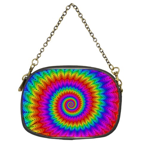 Psychedelic Rainbow Spiral Chain Purse (One Side) from ArtsNow.com Front