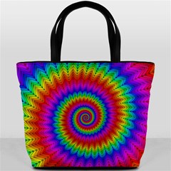 Psychedelic Rainbow Spiral Bucket Bag from ArtsNow.com Front