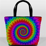 Psychedelic Rainbow Spiral Bucket Bag