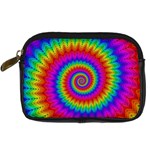 Psychedelic Rainbow Spiral Digital Camera Leather Case