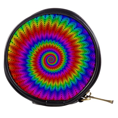 Psychedelic Rainbow Spiral Mini Makeup Bag from ArtsNow.com Front