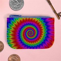 Psychedelic Rainbow Spiral Mini Coin Purse from ArtsNow.com Front