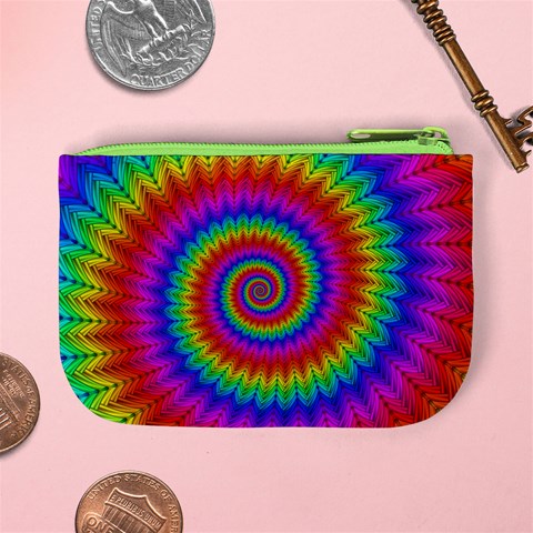 Psychedelic Rainbow Spiral Mini Coin Purse from ArtsNow.com Back