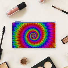 Psychedelic Rainbow Spiral Cosmetic Bag (Small) from ArtsNow.com Front