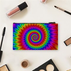 Psychedelic Rainbow Spiral Cosmetic Bag (Small) from ArtsNow.com Back