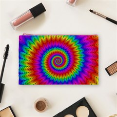 Psychedelic Rainbow Spiral Cosmetic Bag (Medium) from ArtsNow.com Front