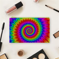 Psychedelic Rainbow Spiral Cosmetic Bag (Medium) from ArtsNow.com Front