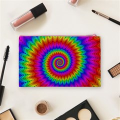 Psychedelic Rainbow Spiral Cosmetic Bag (Medium) from ArtsNow.com Back