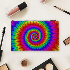 Psychedelic Rainbow Spiral Cosmetic Bag (Medium) from ArtsNow.com Back