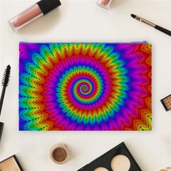 Psychedelic Rainbow Spiral Cosmetic Bag (Large) from ArtsNow.com Back