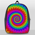 Psychedelic Rainbow Spiral School Bag (Large)