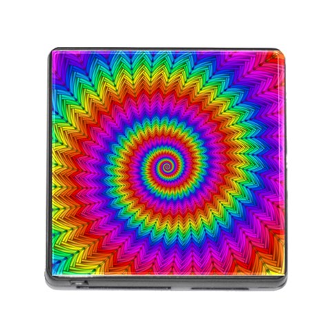 Psychedelic Rainbow Spiral Memory Card Reader (Square) from ArtsNow.com Front