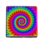 Psychedelic Rainbow Spiral Memory Card Reader (Square)