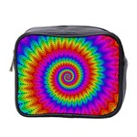 Psychedelic Rainbow Spiral Mini Toiletries Bag (Two Sides)