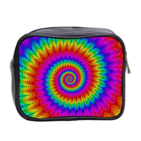 Psychedelic Rainbow Spiral Mini Toiletries Bag (Two Sides) from ArtsNow.com Back