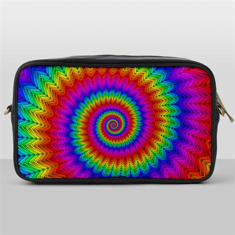 Psychedelic Rainbow Spiral Toiletries Bag (One Side) from ArtsNow.com Front