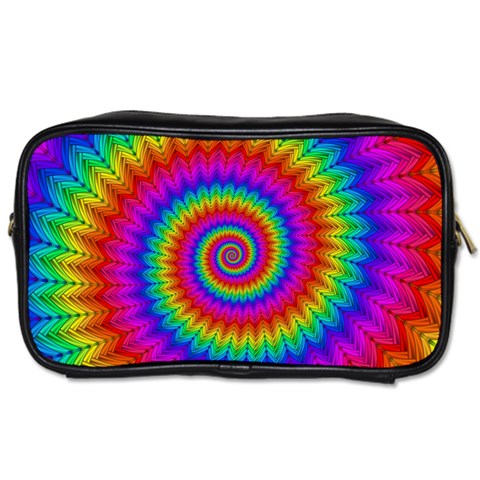 Psychedelic Rainbow Spiral Toiletries Bag (Two Sides) from ArtsNow.com Front