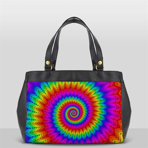 Psychedelic Rainbow Spiral Oversize Office Handbag from ArtsNow.com Front