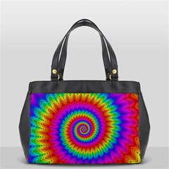 Psychedelic Rainbow Spiral Oversize Office Handbag (2 Sides) from ArtsNow.com Front