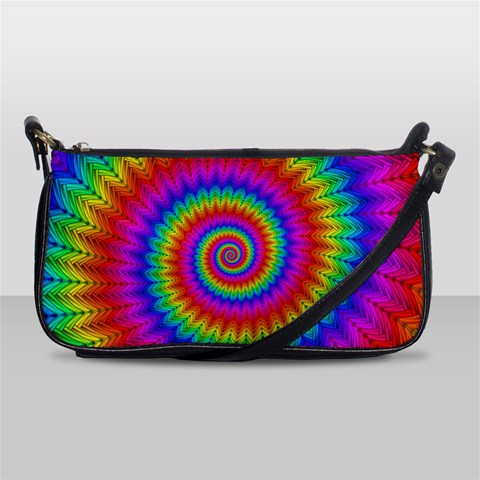 Psychedelic Rainbow Spiral Shoulder Clutch Bag from ArtsNow.com Front