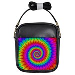 Psychedelic Rainbow Spiral Girls Sling Bag