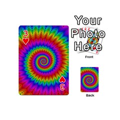 Psychedelic Rainbow Spiral Playing Cards 54 (Mini) from ArtsNow.com Front - Heart3