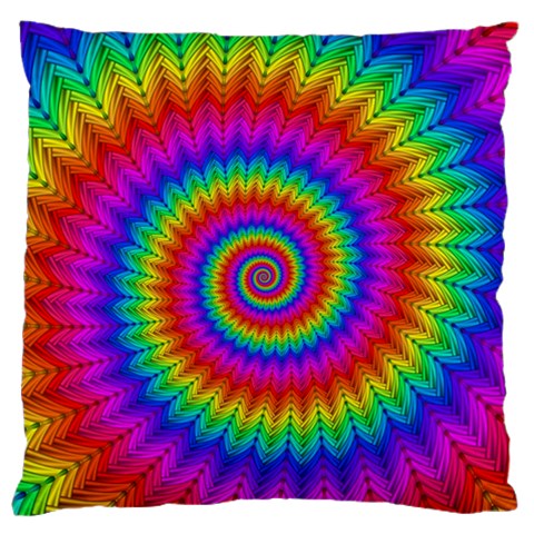 Psychedelic Rainbow Spiral Large Cushion Case (One Side) from ArtsNow.com Front