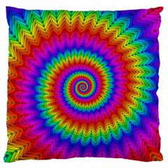 Psychedelic Rainbow Spiral Large Cushion Case (Two Sides) from ArtsNow.com Front