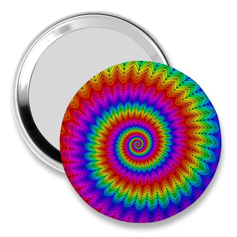 Psychedelic Rainbow Spiral 3  Handbag Mirror from ArtsNow.com Front