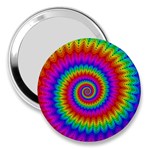 Psychedelic Rainbow Spiral 3  Handbag Mirror