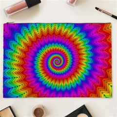 Psychedelic Rainbow Spiral Cosmetic Bag (XXL) from ArtsNow.com Front