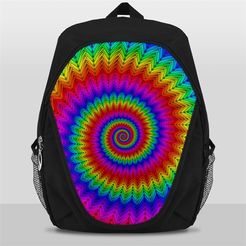 Psychedelic Rainbow Spiral Backpack Bag from ArtsNow.com Front