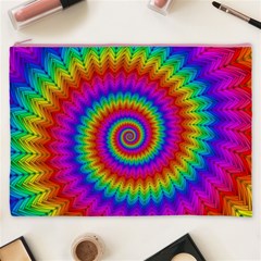 Psychedelic Rainbow Spiral Cosmetic Bag (XXXL) from ArtsNow.com Front