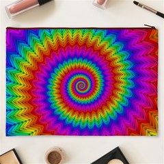 Psychedelic Rainbow Spiral Cosmetic Bag (XXXL) from ArtsNow.com Back