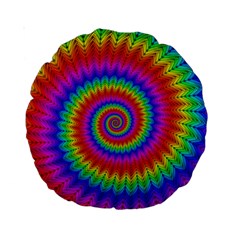 Psychedelic Rainbow Spiral Standard 15  Premium Round Cushion  from ArtsNow.com Front