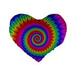 Psychedelic Rainbow Spiral Standard 16  Premium Heart Shape Cushion 