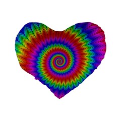 Psychedelic Rainbow Spiral Standard 16  Premium Heart Shape Cushion  from ArtsNow.com Back