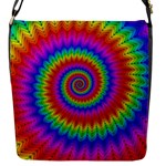 Psychedelic Rainbow Spiral Flap Closure Messenger Bag (S)