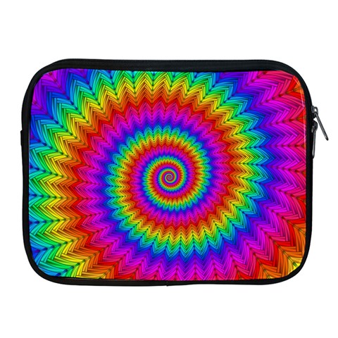 Psychedelic Rainbow Spiral Apple iPad 2/3/4 Zipper Case from ArtsNow.com Front