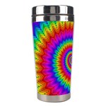 Psychedelic Rainbow Spiral Stainless Steel Travel Tumbler