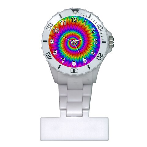 Psychedelic Rainbow Spiral Plastic Nurses Watch from ArtsNow.com Front