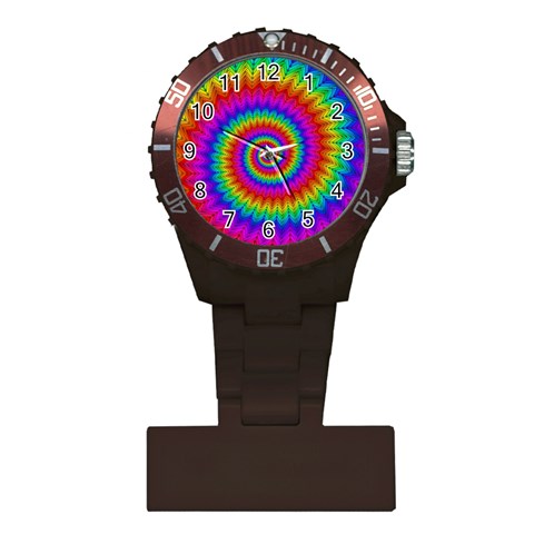 Psychedelic Rainbow Spiral Plastic Nurses Watch from ArtsNow.com Front