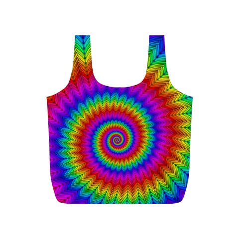 Psychedelic Rainbow Spiral Full Print Recycle Bag (S) from ArtsNow.com Front