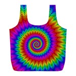 Psychedelic Rainbow Spiral Full Print Recycle Bag (L)