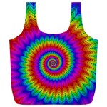 Psychedelic Rainbow Spiral Full Print Recycle Bag (XL)