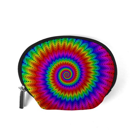 Psychedelic Rainbow Spiral Accessory Pouch (Small) from ArtsNow.com Back