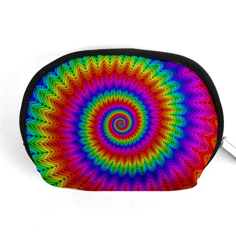 Psychedelic Rainbow Spiral Accessory Pouch (Medium) from ArtsNow.com Front