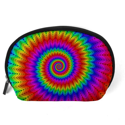 Psychedelic Rainbow Spiral Accessory Pouch (Large) from ArtsNow.com Back